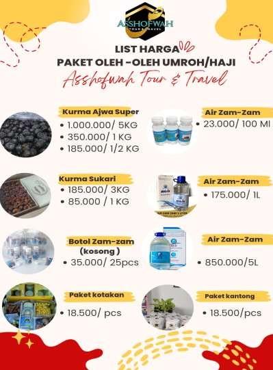 Daftar harga oleh-oleh umrah